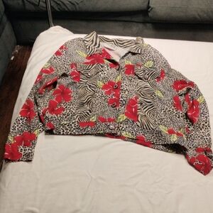 Vintage Nancy Bolen For City Girl Women's Button Up Blouse Size Large